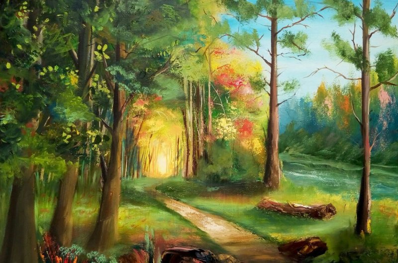 Лес рисунок
