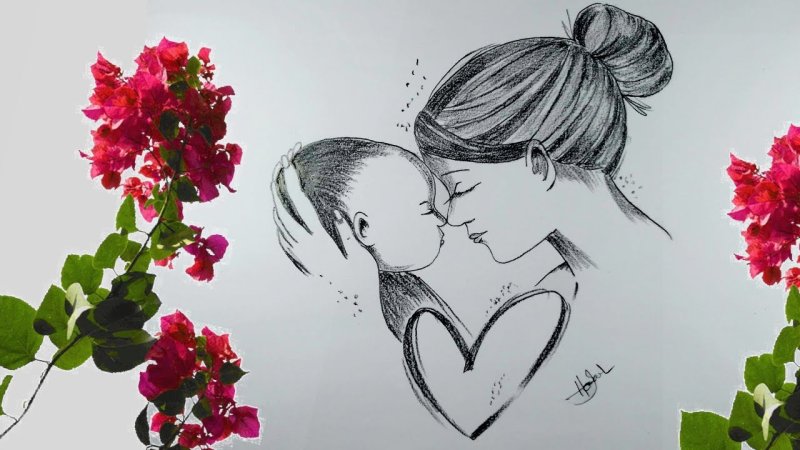 Рисунок ко Дню матери