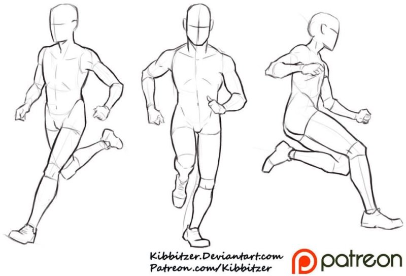 Бег спереди референс