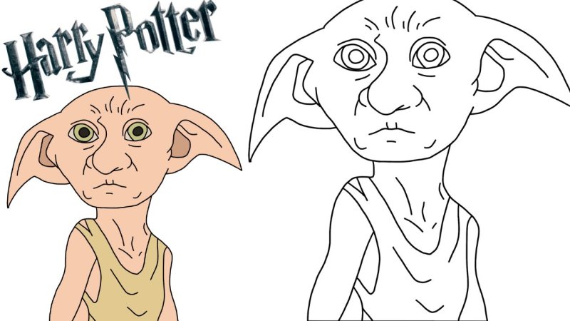 Гарри Поттер раскраска Dobby