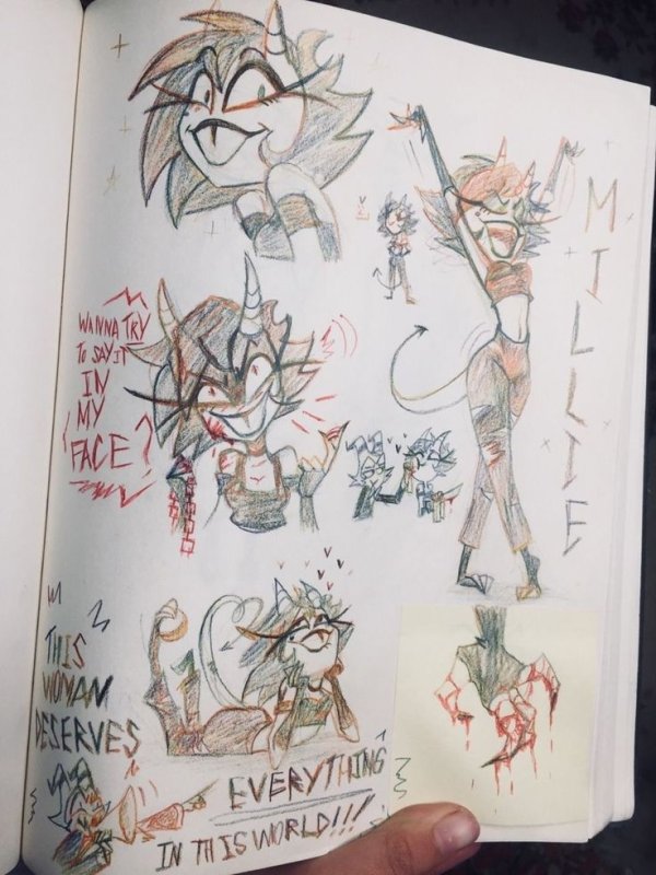 Скетчи персонажей для скетчбука