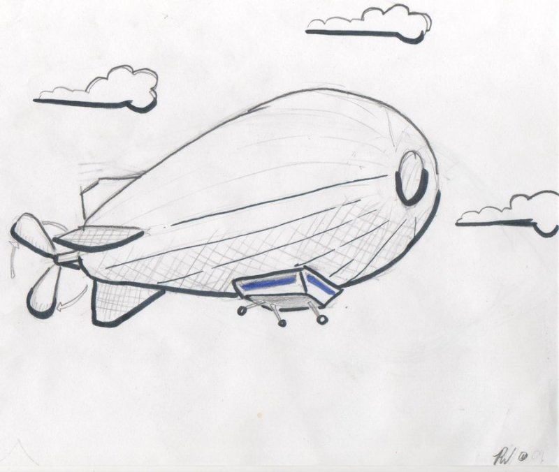 Дирижабль рисунок