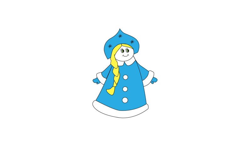 Простой рисунок Снегурочки