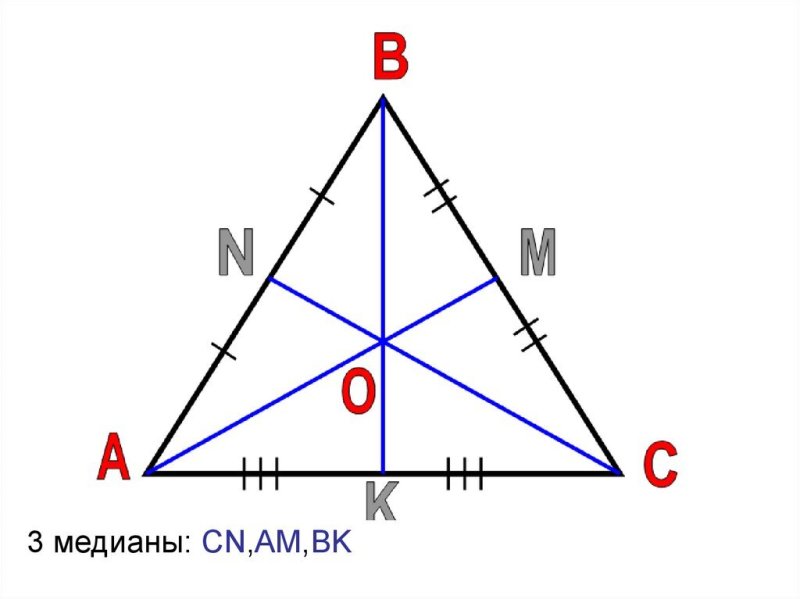Медиана острого треугольника