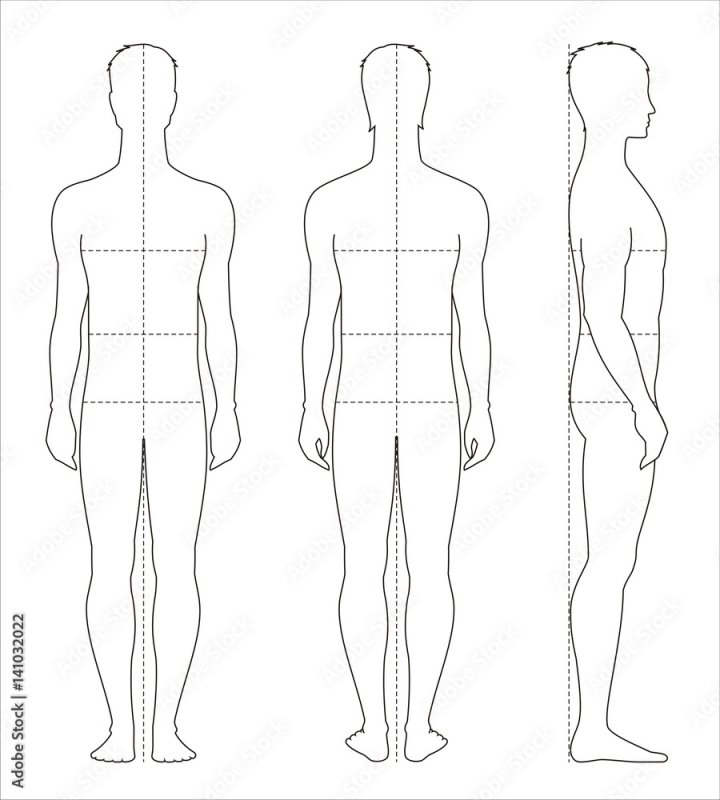 Мужская фигура для эскизов одежды