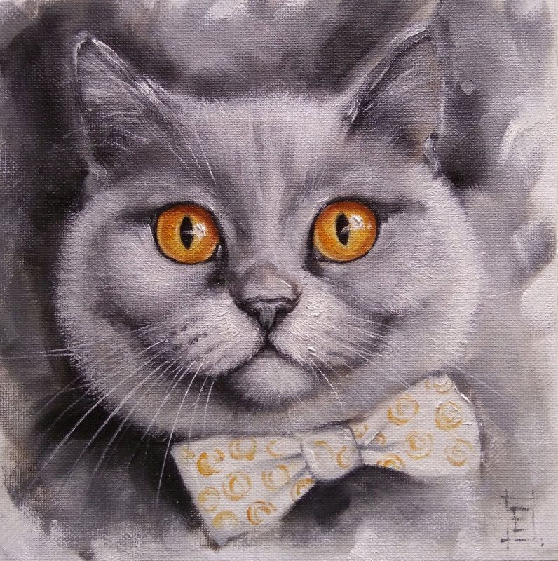 Британский кот живопись