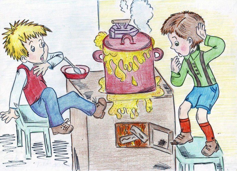 Мишкина каша Носов иллюстрации