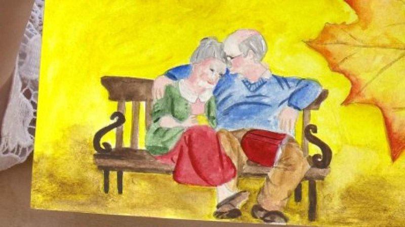 Рисунок пожилых людей ко Дню пожилых