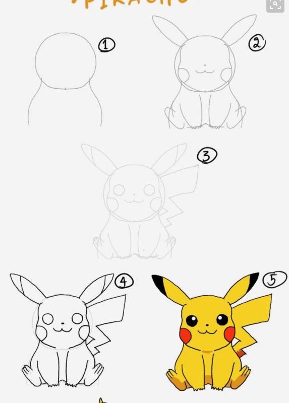 Как рисовать Пикачу Pokemon