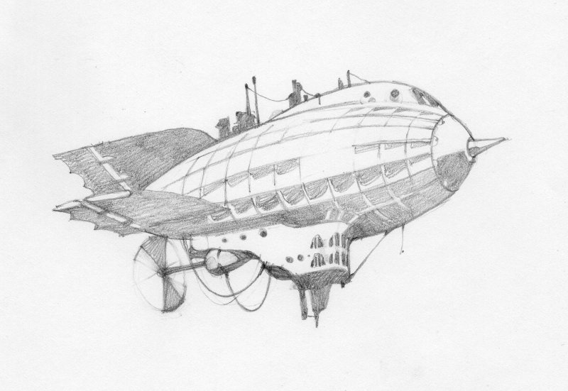 Дирижабль рисунок
