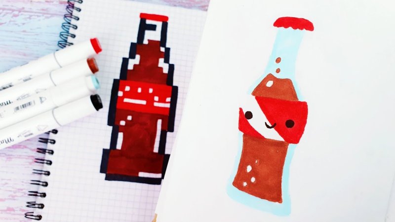 Рисунки по клеточкам Кока кола