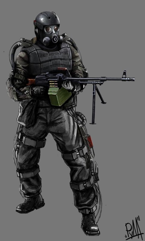 сталкер одиночка в экзоскелете арт