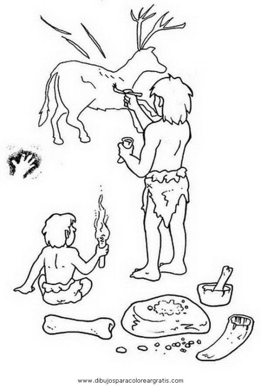 Раскраска древние люди