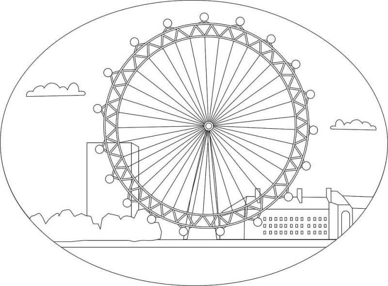 London Eye раскраска для детей
