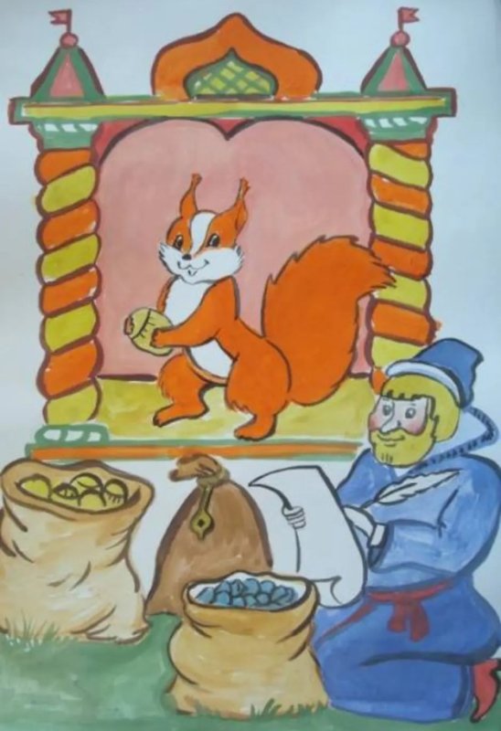 Сказка о царе Салтане белка рисунок