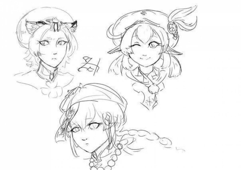 Скетчи Геншин Импакт