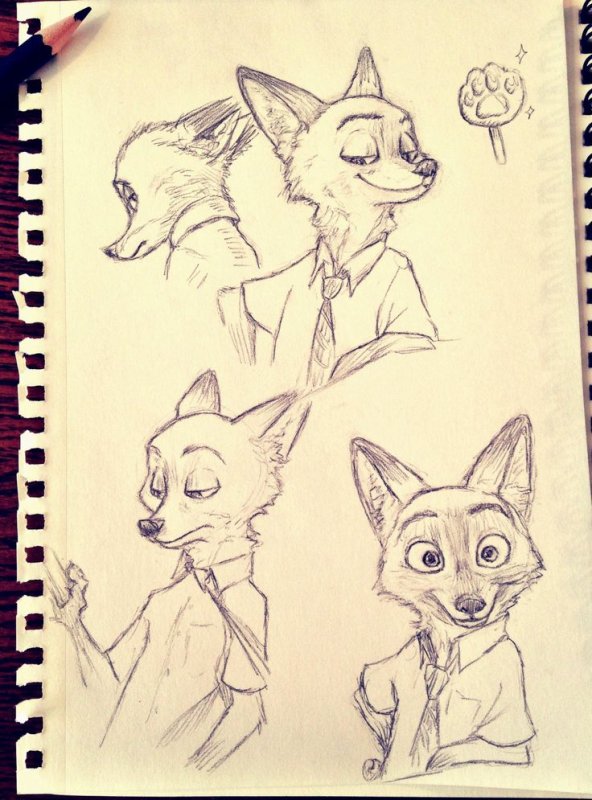 лис из зверополиса рисунок