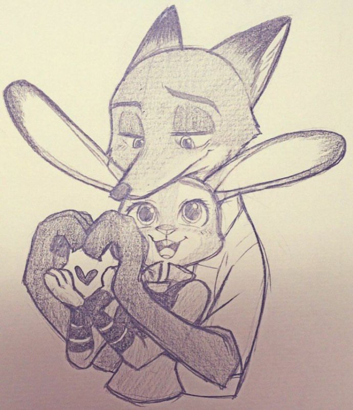 джуди и ник для срисовки