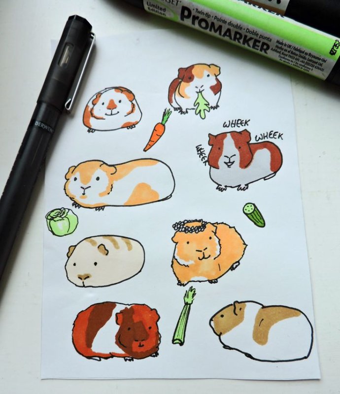 Маленькие рисунки маркерами