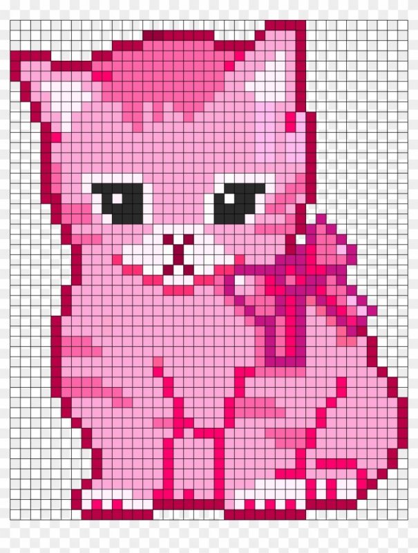 Рисование по клеткам котик