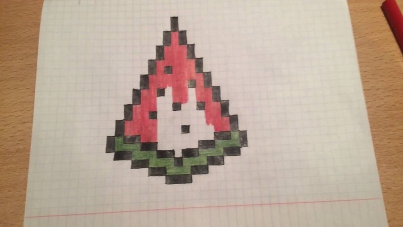 Рисунки по клеточкам арбузик