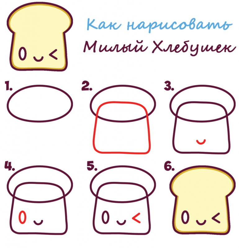 Хлеб рисунок поэтапно