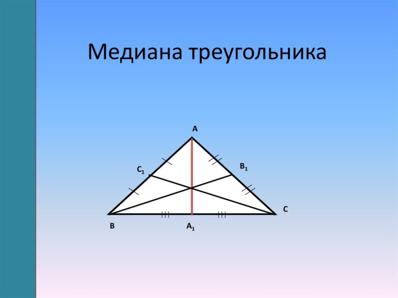 Медиана острого треугольника