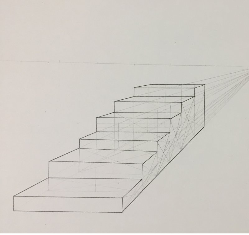 лестница в перспективе сбоку