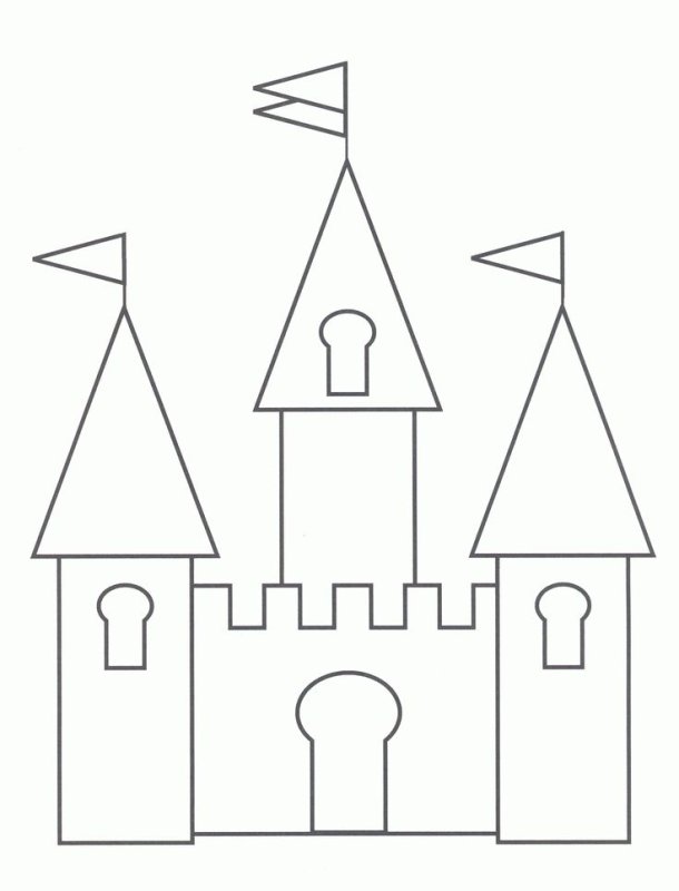 Замок раскраска для детей