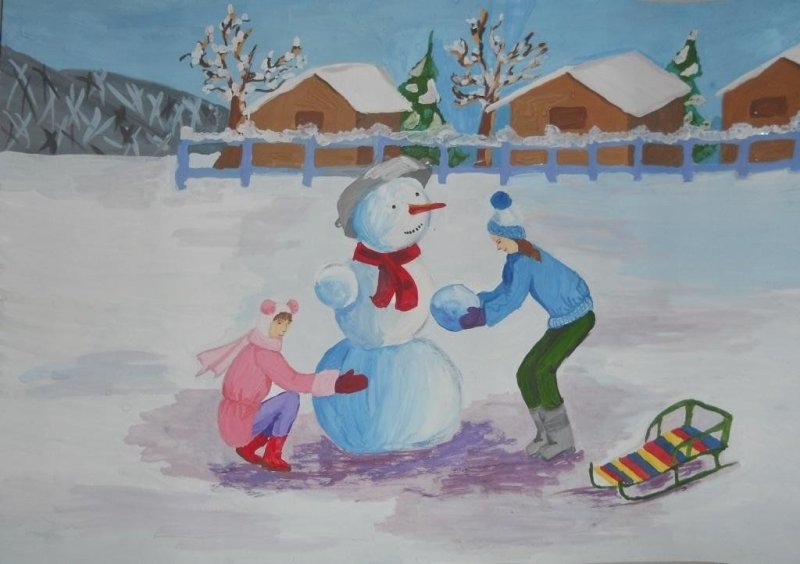 Рисунок на тему зима