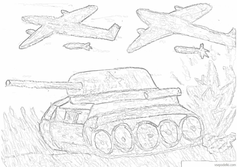 Рисунок на военную тему легкий