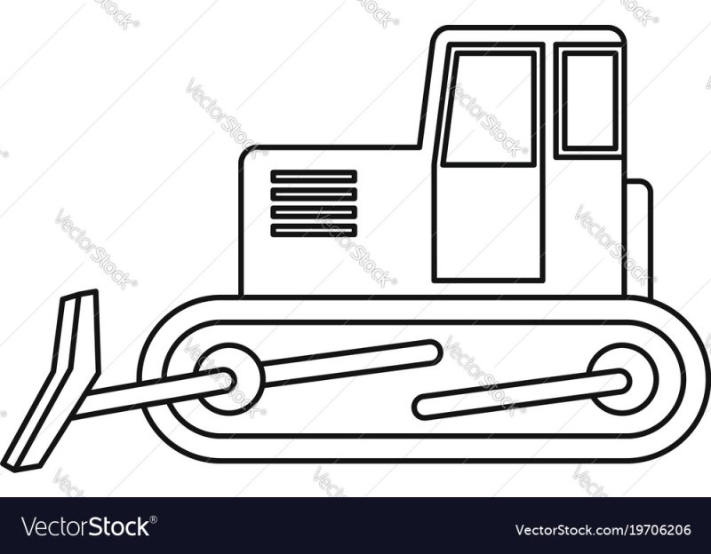 Бульдозер трафарет