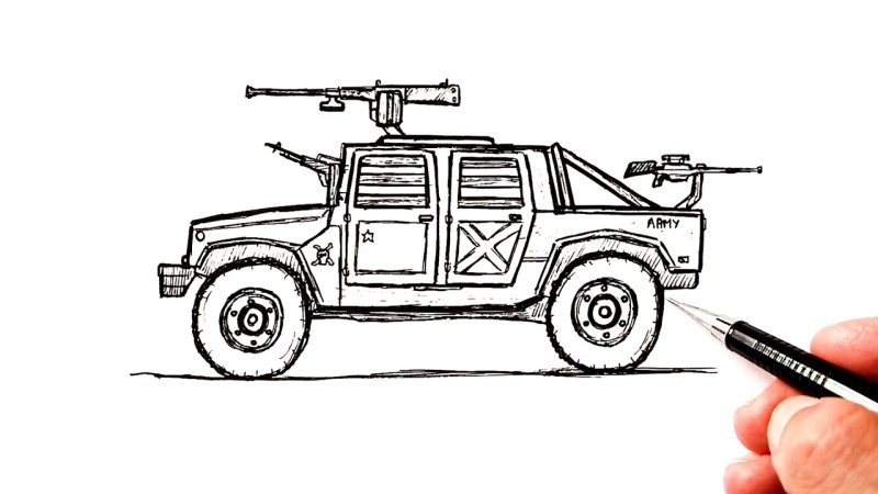 Военная машина рисунок