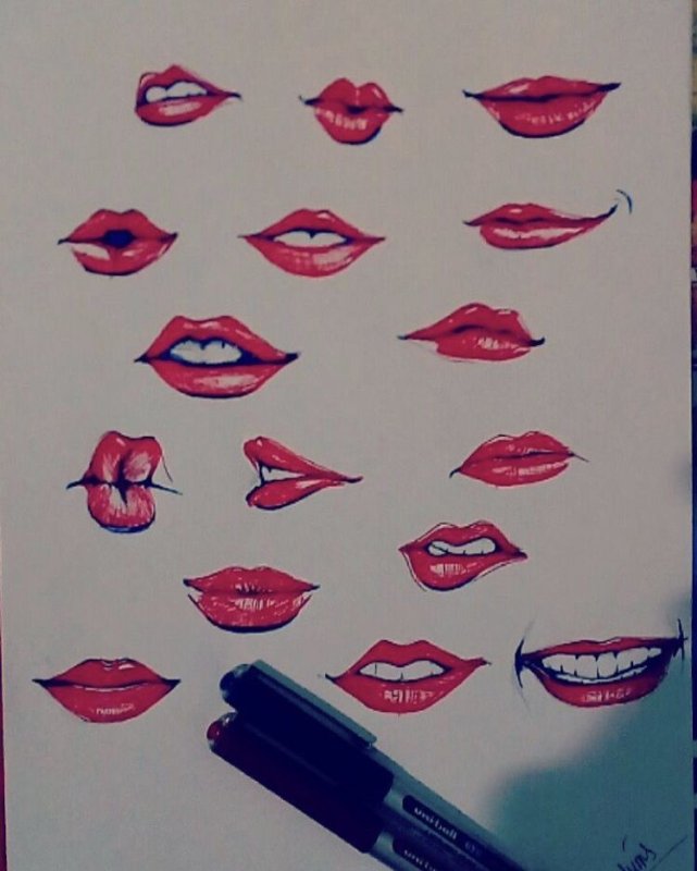 губы рисунки