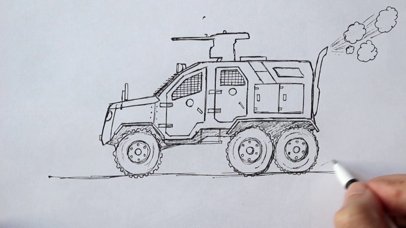 Военная машина рисунок