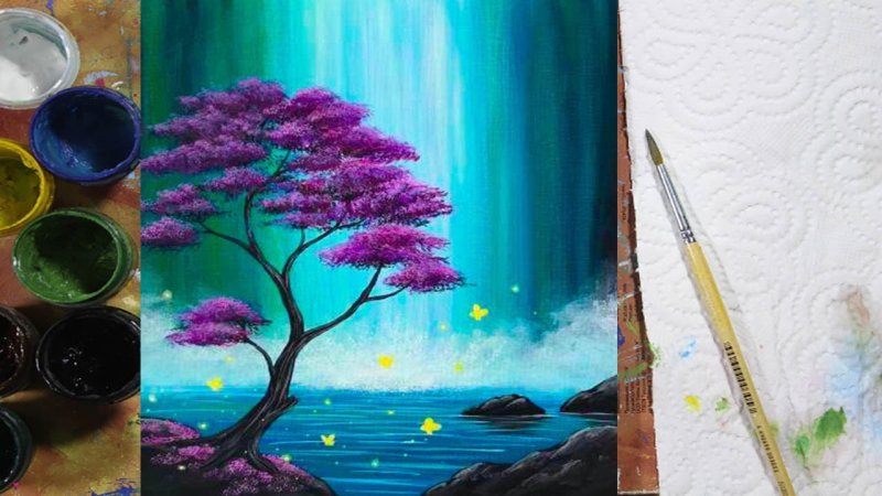 правополушарное рисование водопад