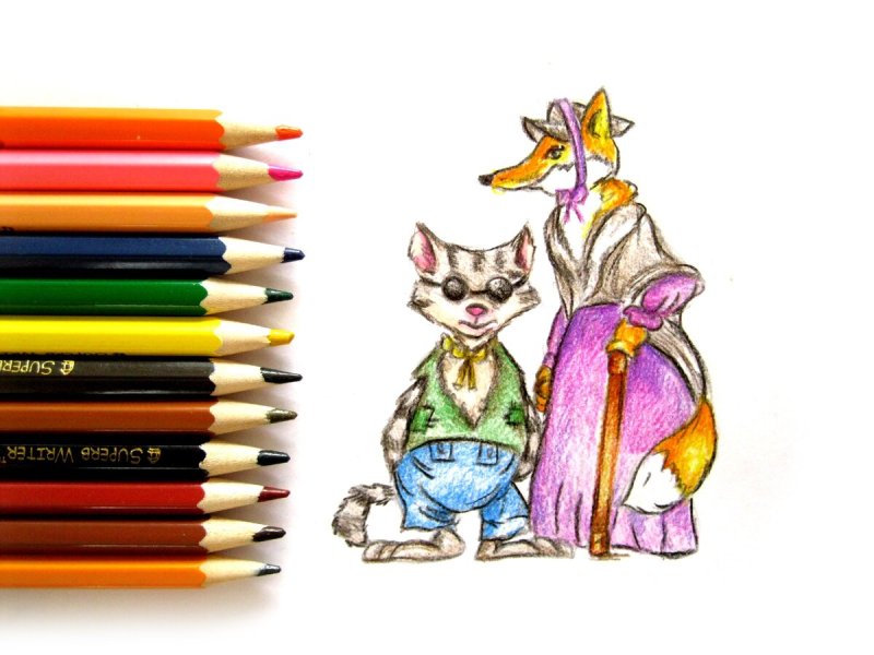Кот Базилио рисунок