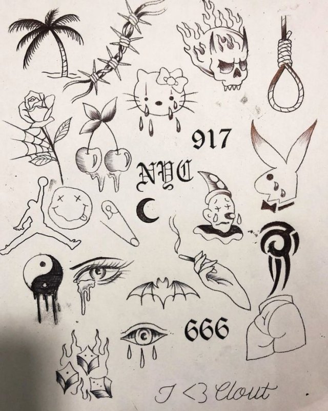 Маленькие рисунки для тату
