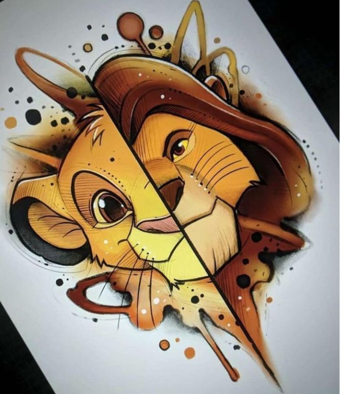 Животные скетч маркерами