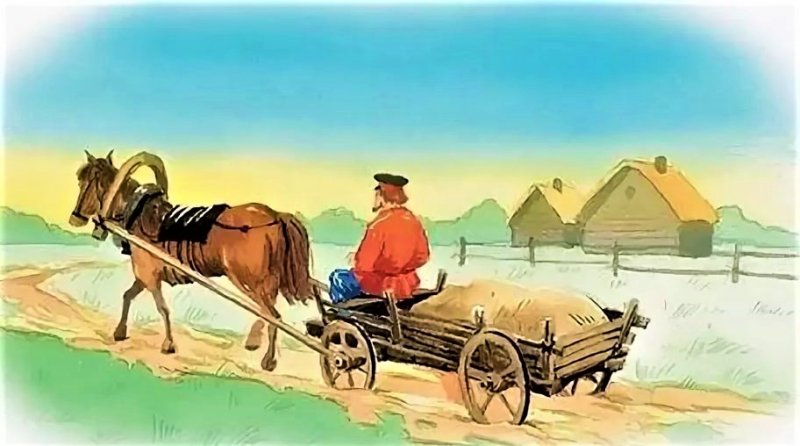 Телега с лошадью