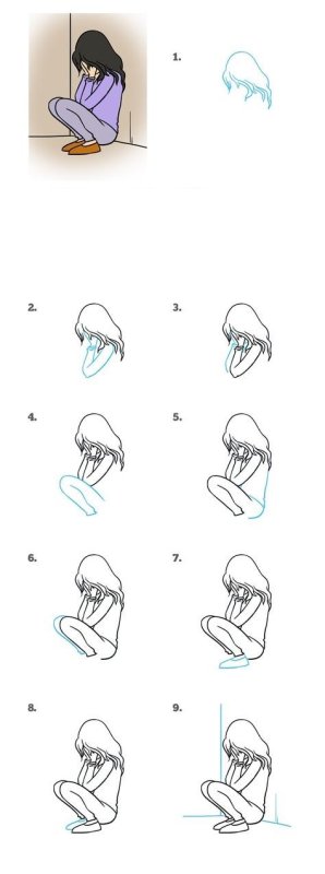 Грустные рисунки легкие