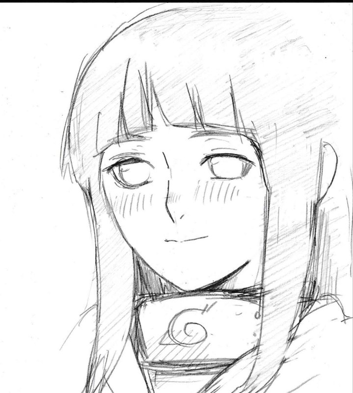 Хината Хьюга нарисовать легко карандашом