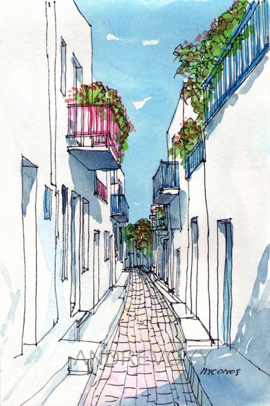 улочки италии линейная перспектива