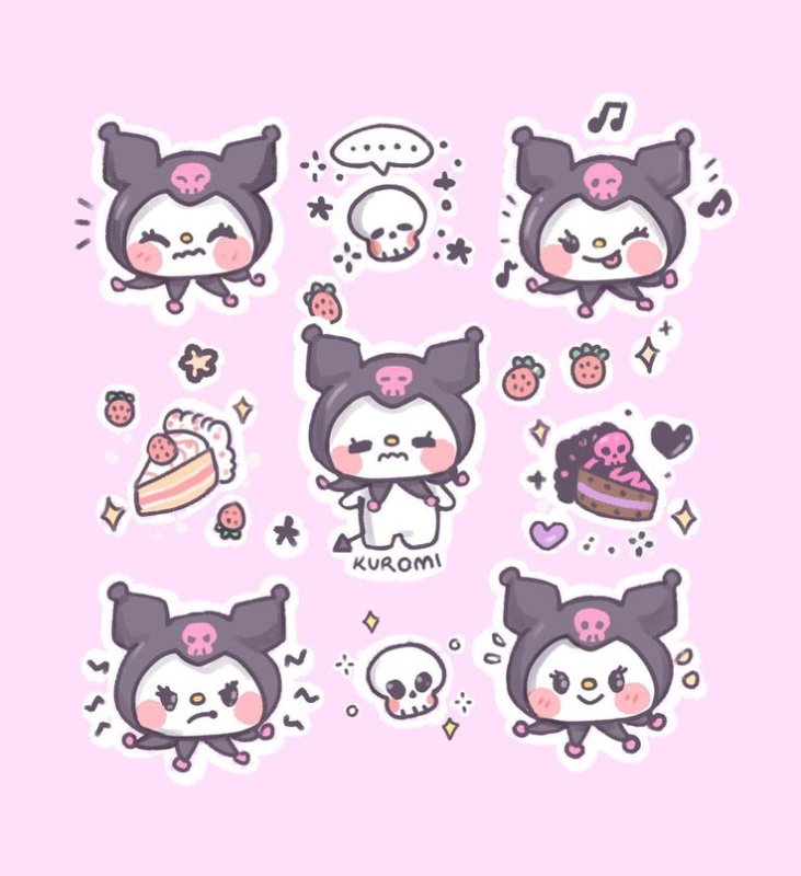 Kuromi hello Kitty Стикеры