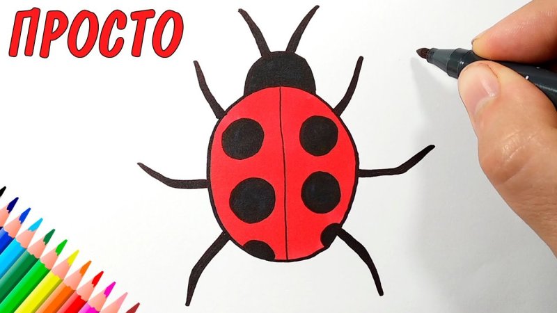 Рисование Божья коровка