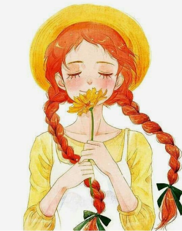 Рисунок рыжей девушки