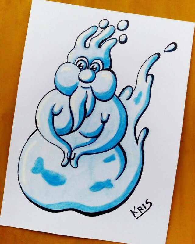 Нарисовать водяного