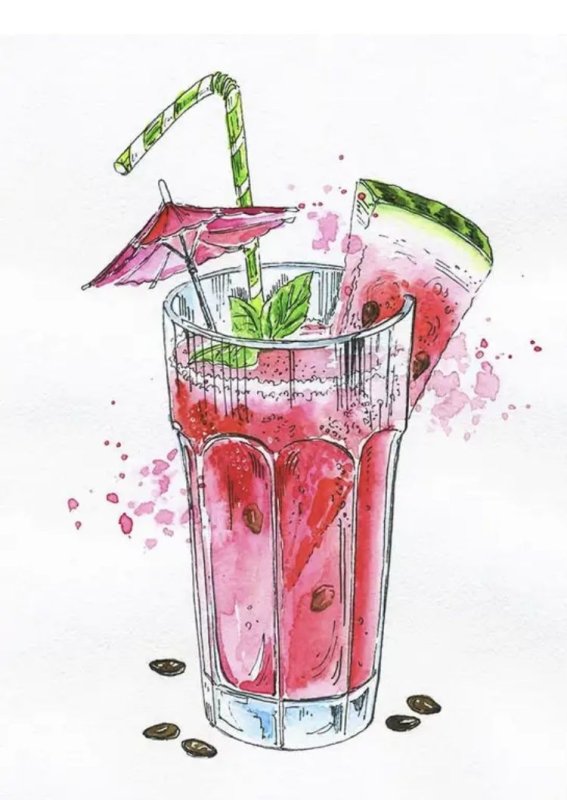 Коктейль рисунок для срисовки