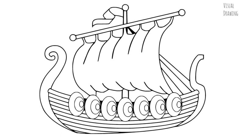 Корабль викингов Драккар