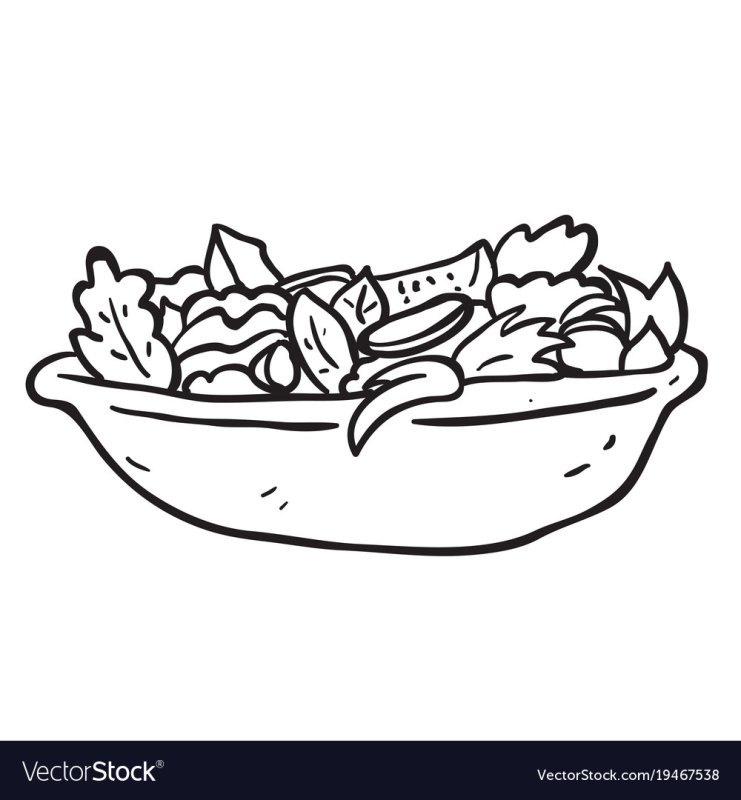 Овощной салат раскраска